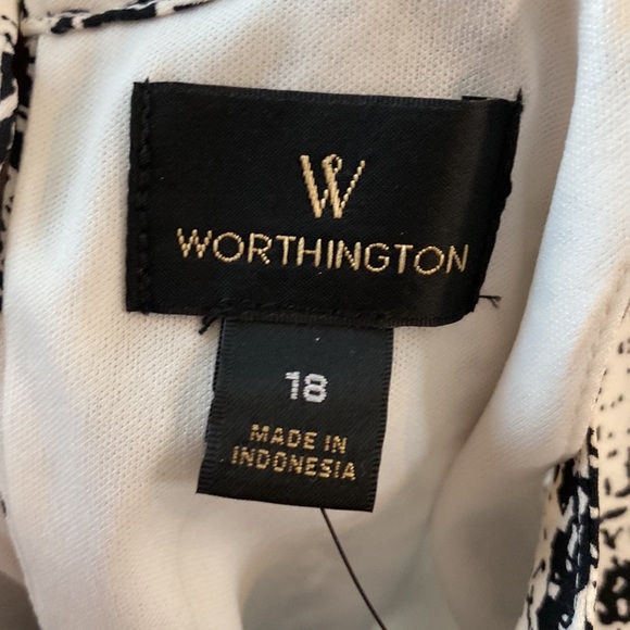 Worthington NWT Womens Sz 18 Black White Lined Sleeveless Dress Party Wedding - Picture 2 of 15